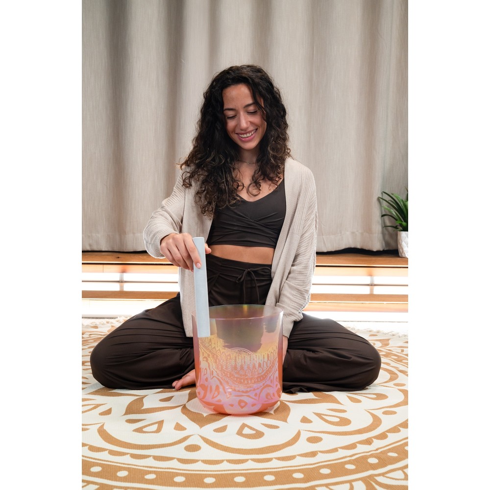 9" Співоча чаша MEINL Sonic Energy Essence Crystal Singing Bowl 128 Hz Light Rose Gold Flower of Life ECSB128FOL