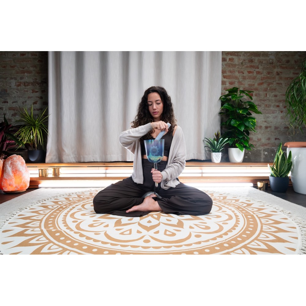 5.5" Співоча чаша MEINL Sonic Energy Essence Crystal Singing Bowl 432 Hz Slate Blue Lotus Flower ECSB432LF