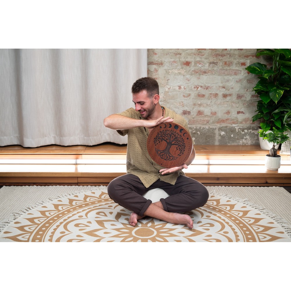 12" Рейндиск MEINL Sonic Energy Rain Disk Stream Sound Moon Phases & Tree of Life Carving RDS12MTOL