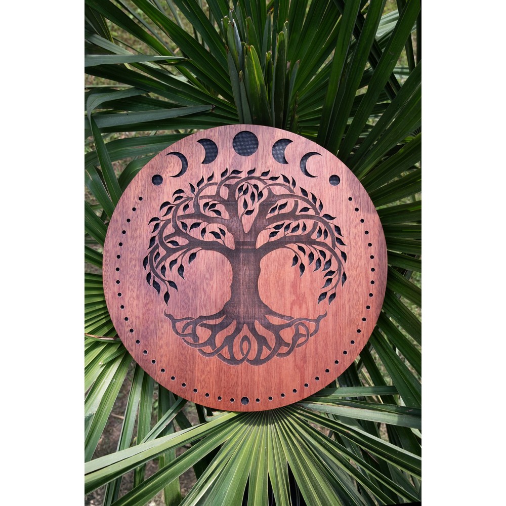 12" Рейндиск MEINL Sonic Energy Rain Disk Stream Sound Moon Phases & Tree of Life Carving RDS12MTOL