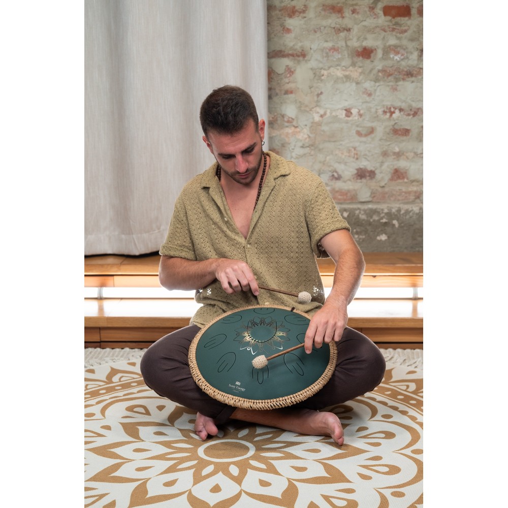 16" Глюкофон хеппі драм MEINL Sonic Energy Octave Steel Tongue Drum Dark Green F Major OSTD3DGE