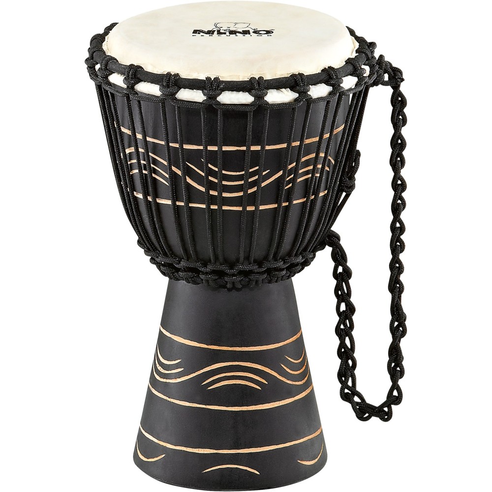 Джембе Nino Percussion NINO-ADJ4-XS Original African Style Rope Tuned Wood Djembe, XS Water Moon Series Black 7"