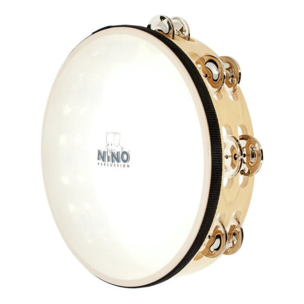 Тамбурін Nino Percussion Headed Wood Tambourine 10", 2 Row Version