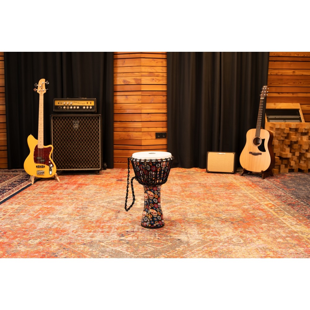 Джембе MEINL PADJ7-M-F Travel Series Rope Tuned Djembe With Synthetic Head Day Of The Dead 10"