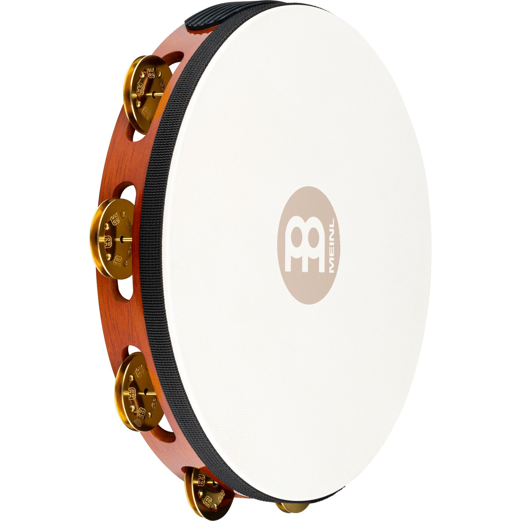 Meinl - Tambourin Africain En Acier Marron - Cadre Bois, Grelots Plaqués Maillechort - Versions 1 Ou 2 Rangées - 4